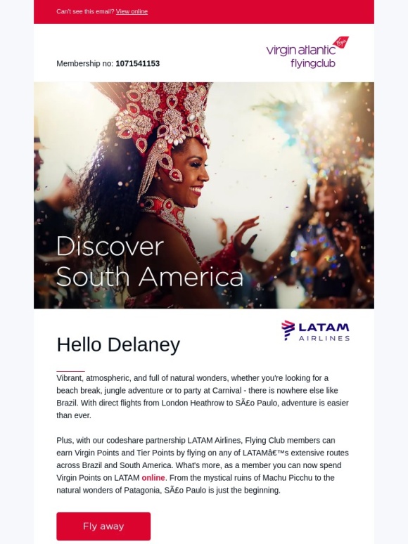 Virgin Atlantic Airlines - Unlock your South American adventure