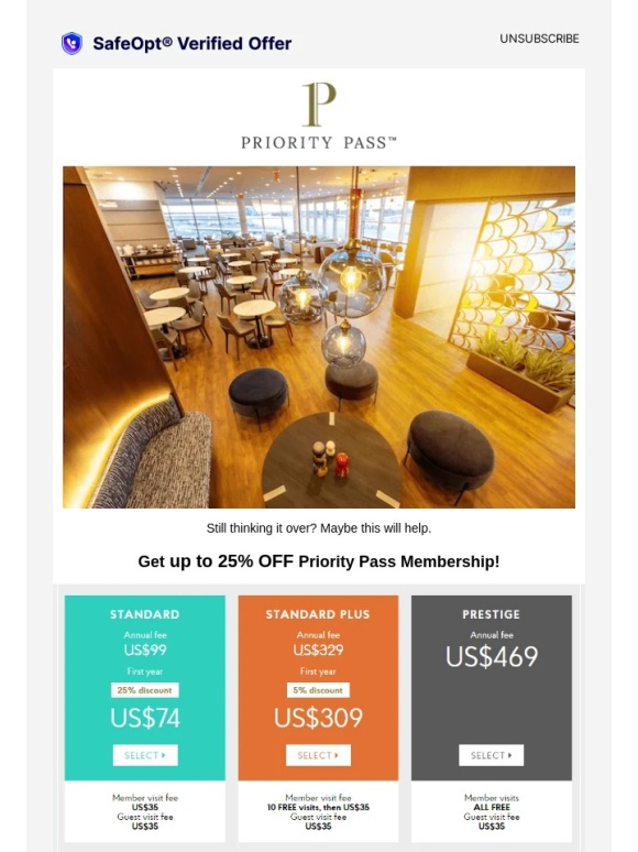 Priority Pass - Reminder: Get up to 25% OFF Priority Pass Membership