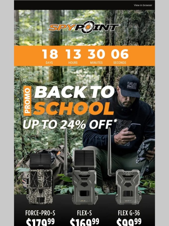 Spypoint - School is back and so are the camera deals