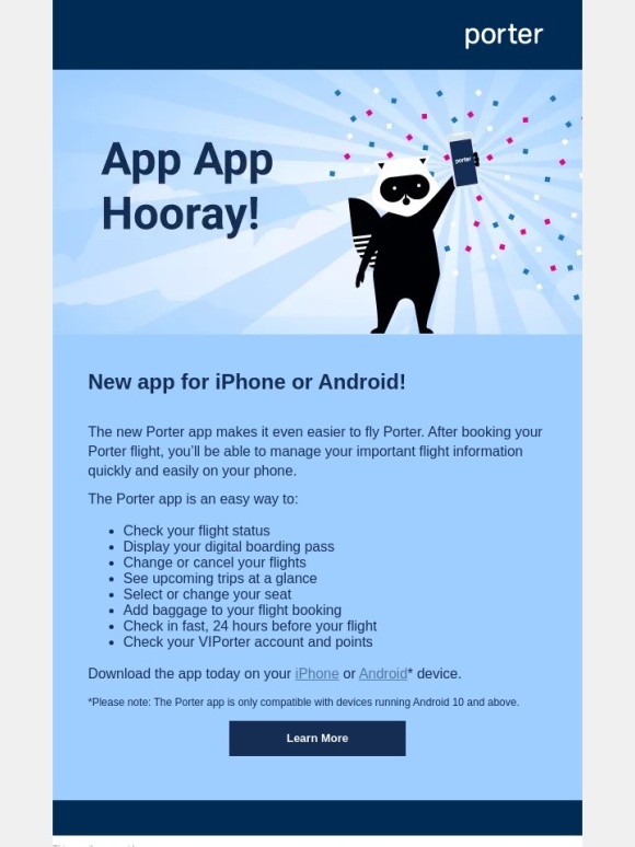 Porter Airlines - Our new app makes flying Porter even easier