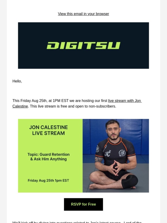 Digitsu - This Friday: Your Invite to Live Q&A with Jon Calestine