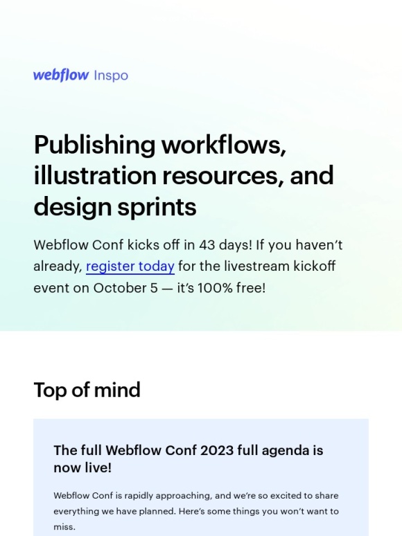 Webflow - Publishing workflows,illustration resources,and design sprints ?‍♀️