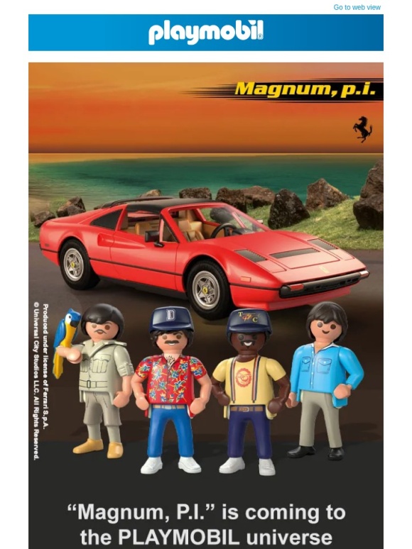 Playmobil - New: The iconic Magnum,p.i. Ferrari 308 GTS Quattrovalvole
