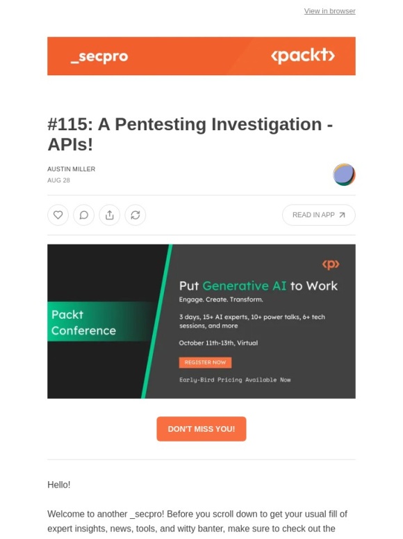 GitHub - #115: A Pentesting Investigation - APIs