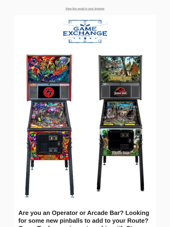 Game Exchange - Are you an Operator? Need some Pinballs? Game Exchange Has you Covered