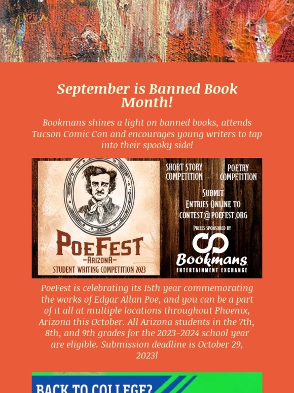 Bookmans - September is Banned Book Month