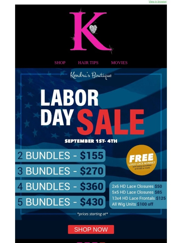 Kendra's Boutique - CAN'T MISS LABOR DAY SALE! ??