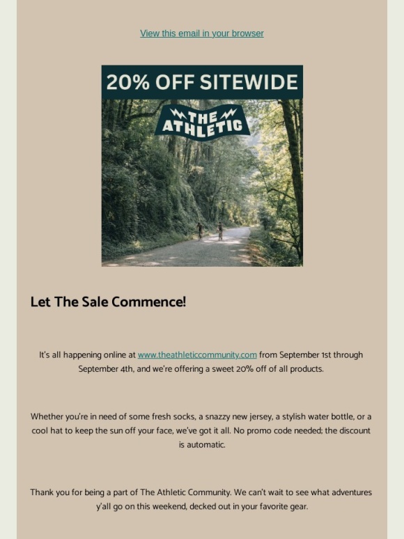 The Athletic - ?‍♂️ 20% Off All Weekend at The Athletic