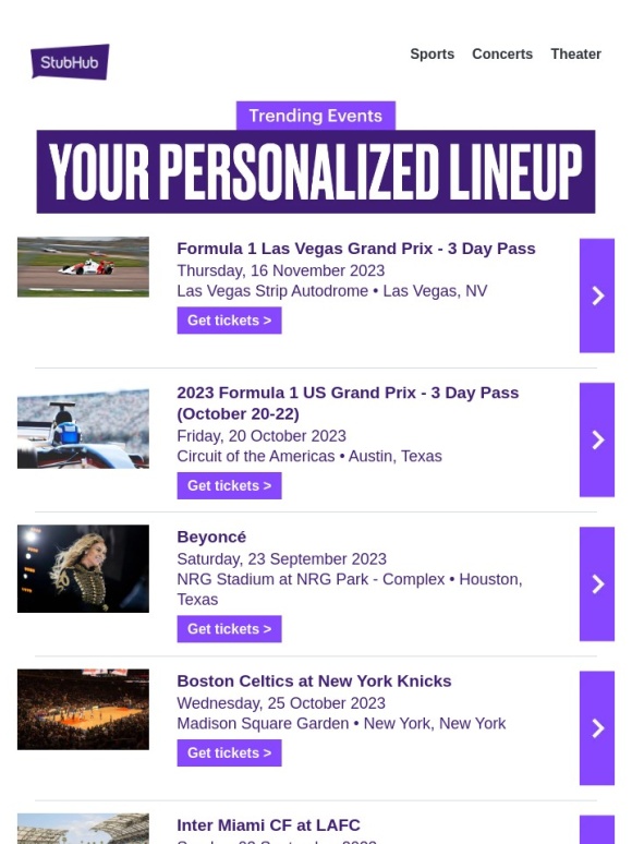 StubHub - ✨ 8 events you won't want to miss ✨