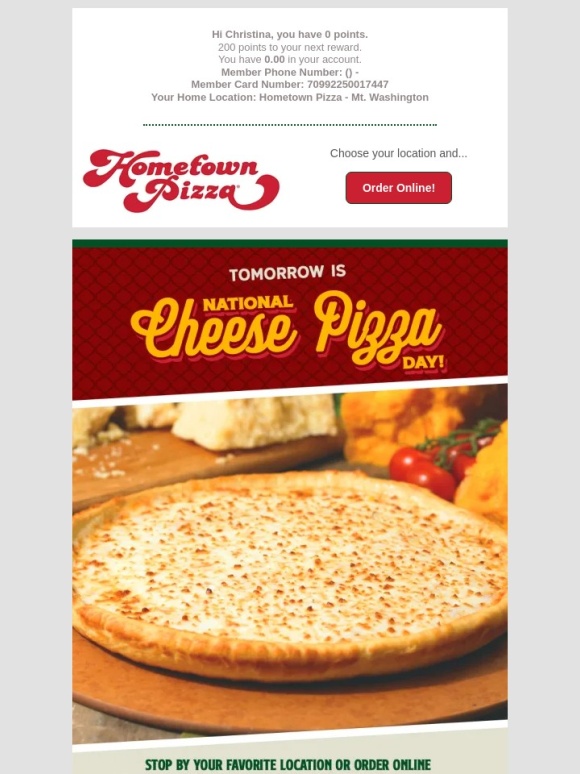 Hometown Pizza - Calling all Pizza Lover's to your nearest Hometown Pizza