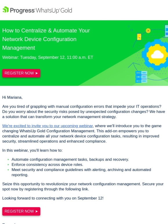 telerik - Don’t Miss Our September 12 Webinar: How to Centralize and Automate Your Network Device Configuration Management
