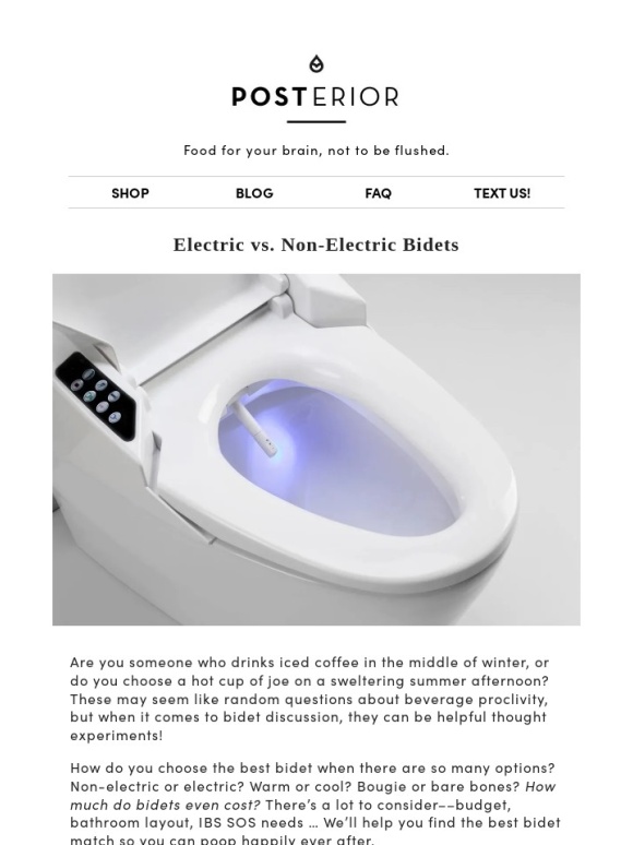 Tushy - Electric vs. Non-Electric Bidets
