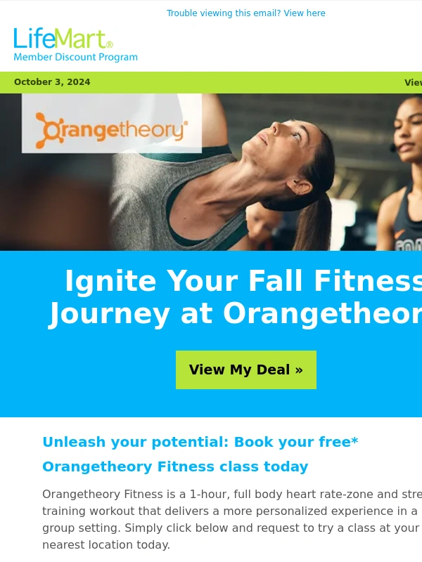 TruGreen - Claim Your Free* Class: Unleash Your Potential At Orangetheory Fitness