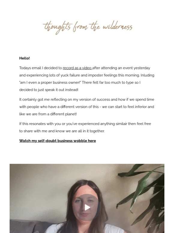 Loom - Experiencing Business Self-Doubt – sharing my 'wobble' and version of success