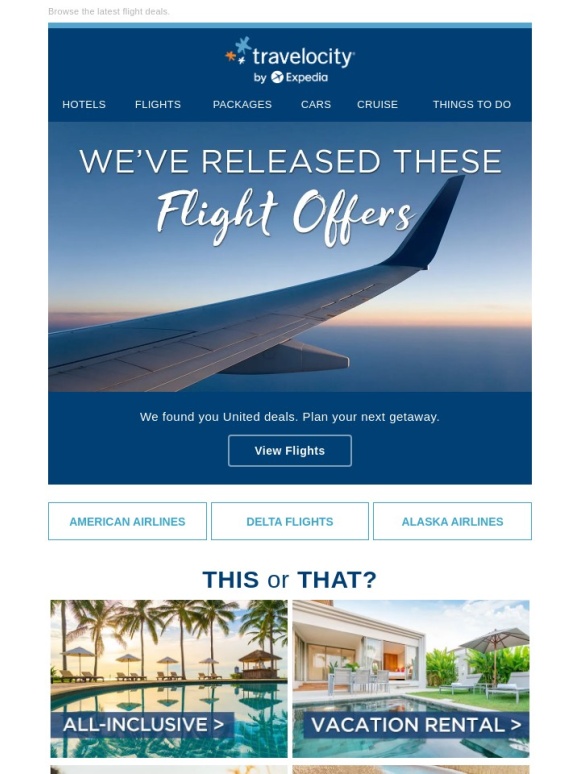 Travelocity - United Airlines ticket offers: See what's available >>