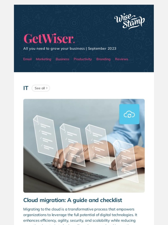 WiseStamp - Your GetWiser is here! [inside: Cloud migration,Funny email signatures and more]