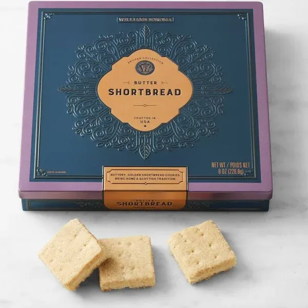 Williams Sonoma Signature Tin Shortbread Cookies Set of 2