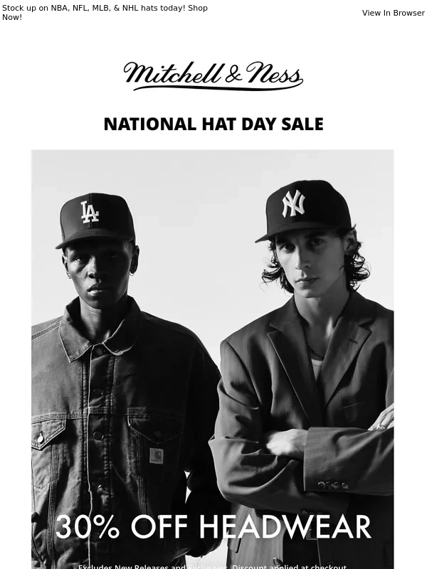 Mitchell & Ness - National Hat Day | 30% Off Headwear Sale
