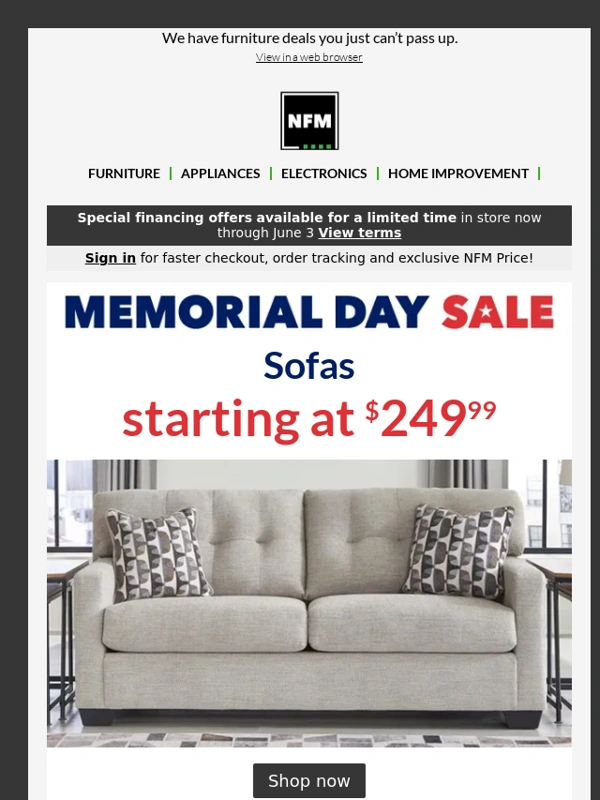 Nebraska Furniture Mart - Stars,stripes,& savings