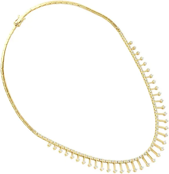 ItsHot 14K Gold Women's Round Diamond Necklace 4.44ct