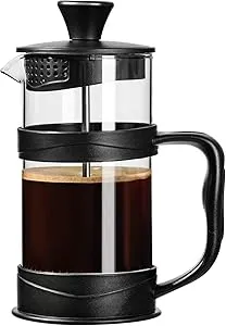Paracity 12OZ French Press Coffee/Tea Maker of 304 Stainless Steel Filter and Heat Resistant Glass