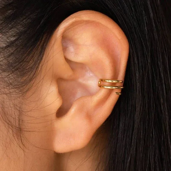 Caitlyn Minimalist 18K Gold Claw Hoop Ear Cuffs