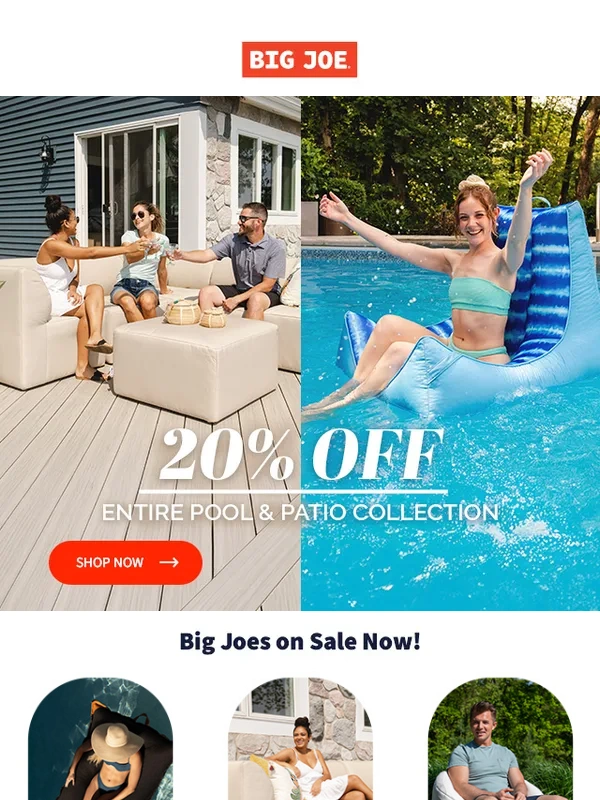 Big Joe - Spring into Comfort – 20% Off Pool & Patio Essentials!