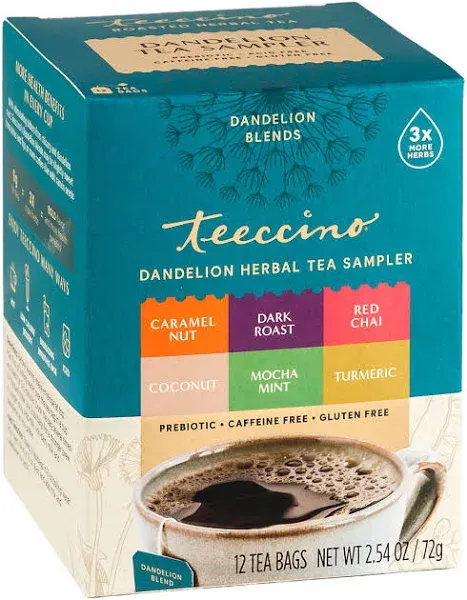Teeccino Dandelion Roasted Herbal Tea Sampler