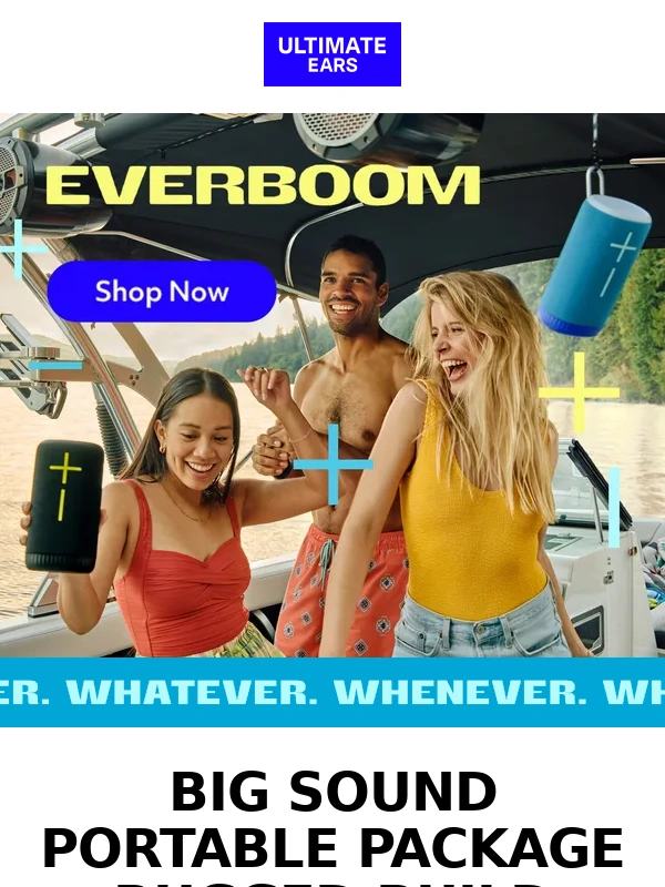 Ultimate Ears - EVERBOOM: Whatever,Whenever with Big Sound,Portable Package,Rugged Build…