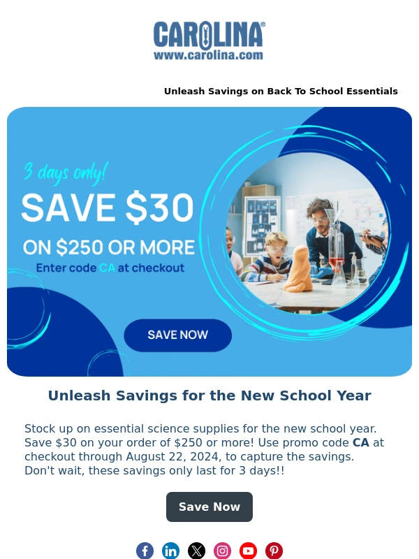 Carolina - Unleash Savings on Back To School Essentials!