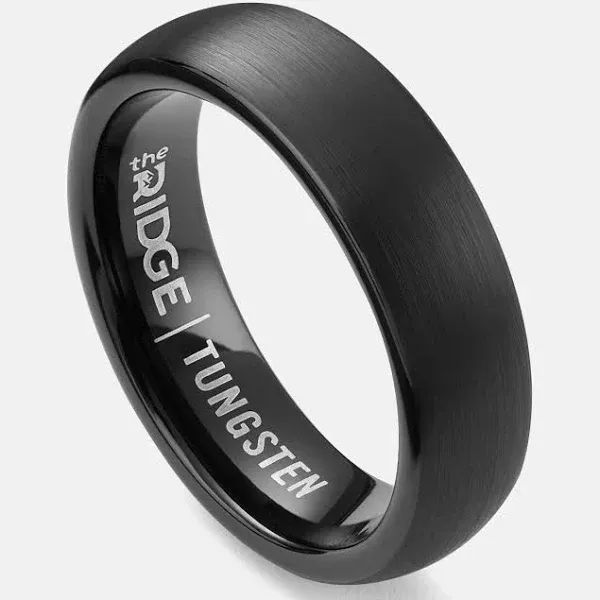 Ridge Tungsten Wedding Ring Set with Silicone