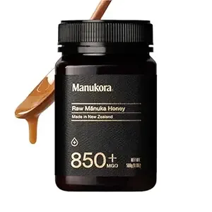 Manukora Raw Manuka Honey, MGO 850+ from New Zealand, Non-GMO, Monofloral, Traceable from Hive to Hand, Daily Digestive & Immune Support - 500g (1.1 Lb)