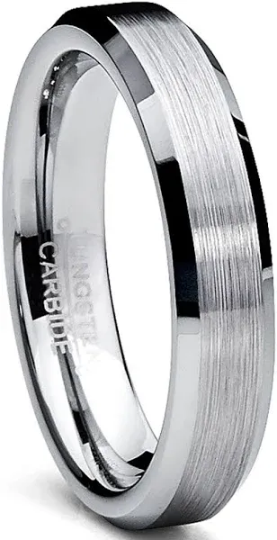 Tungsten Carbide Men's Brushed Wedding Band Anniversary Ring