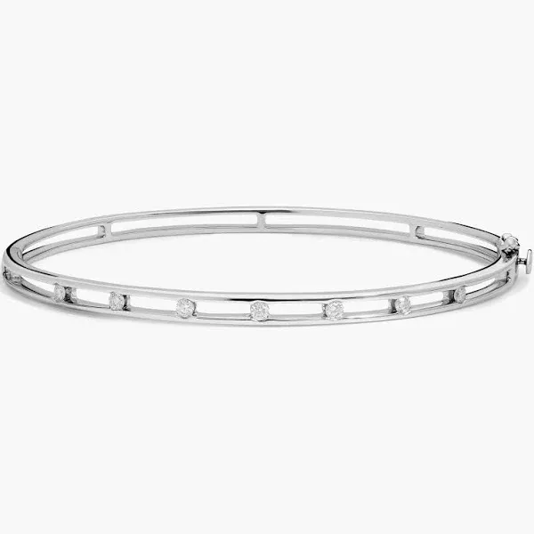 Blue Nile 1/4 ct. tw. Diamond Station Bangle Bracelet in 14K Yellow Gold