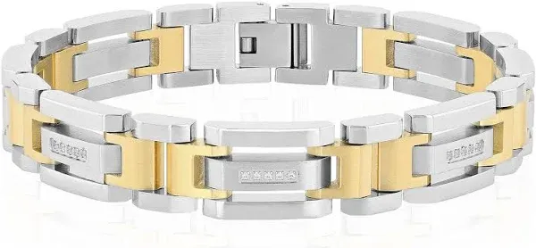 1/7 ct. tw. Diamond Link Bracelet in Stainless Steel