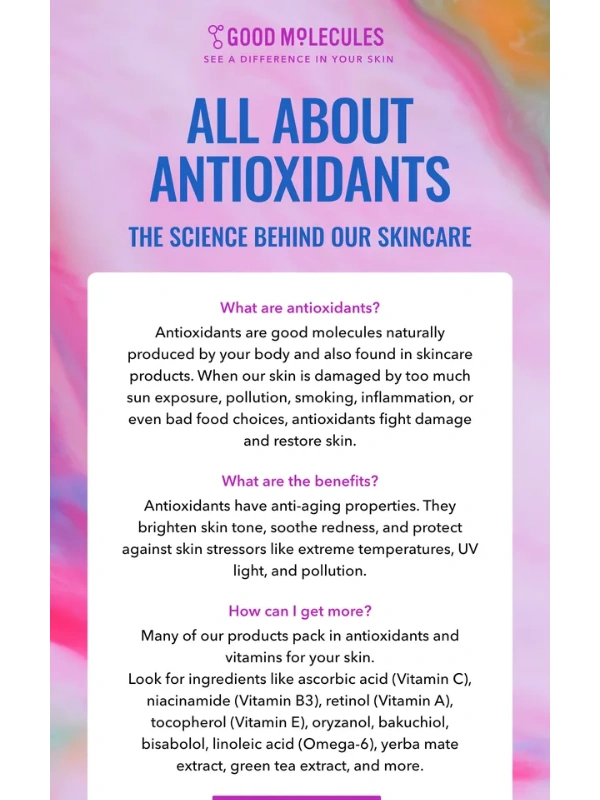 Good Molecules - Ask me anything: antioxidants ?