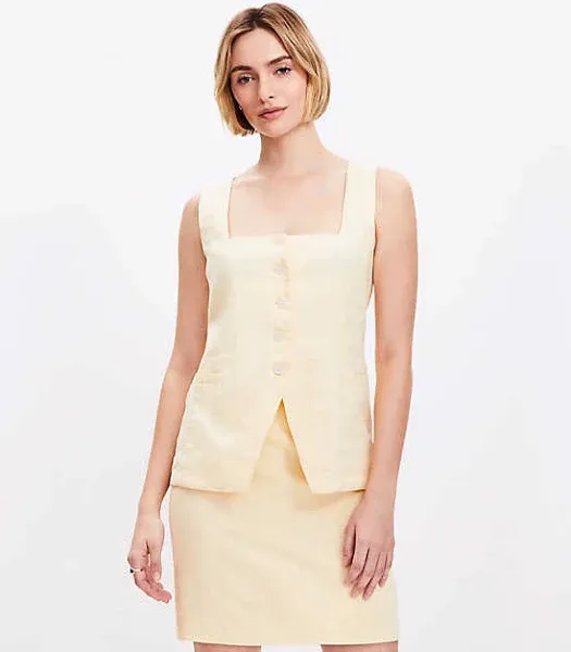 Women's Loft Welt Trim Linen Blend Mini Skirt