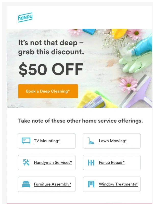 Handy - $50 Off Deep Cleaning Services? No Brainer