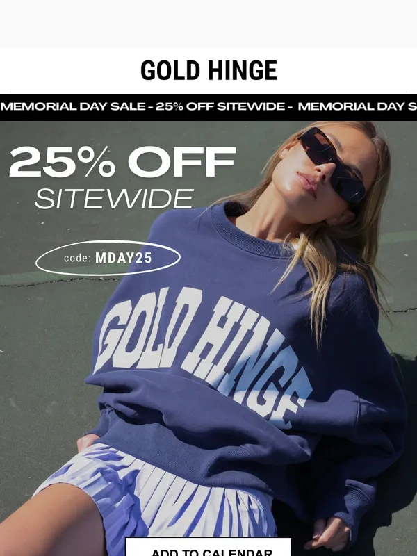 Gold Hinge - Heads up - our sale starts soon