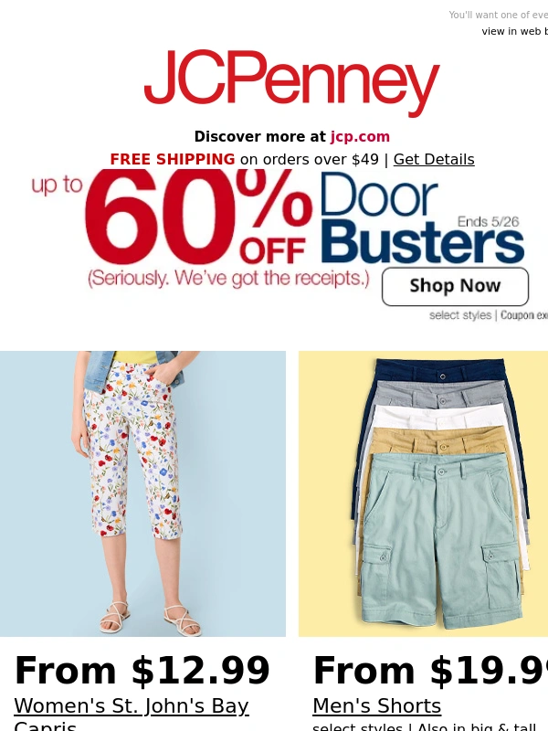 JCPenney - Hurry! Up to 60% Off DoorBusters ?
