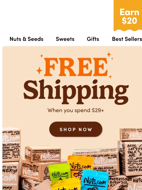 Nuts.com - FREE Shipping for National Nut Day!