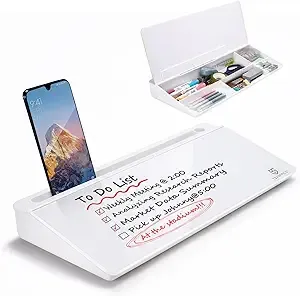 Small Glass - Desktop Whiteboard, Dry-Erase-Board, Computer Keyboard Stand, White Board Surface Pad, Drawer, Office, Home, School Supplies