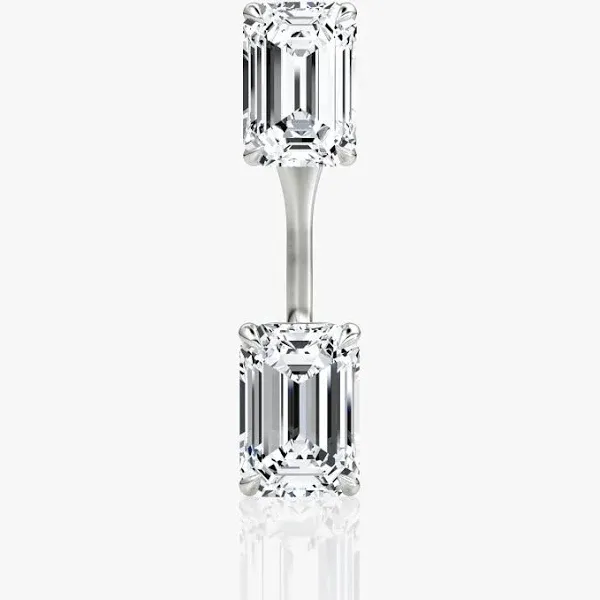 VRAI 14K White Gold Solitaire Stud & Ear Jacket Earrings
