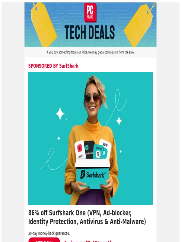 Surfshark - Better Than Black Friday: $49 Bose Wireless Speaker,$499 ASUS RTX 3050 Gaming Laptop & LG OLED 65" B3 4K Smart TV Under $1000