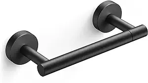 FORIOUS Pivoting Double Post Wall Mount Toilet Paper Holder (Matte Black)