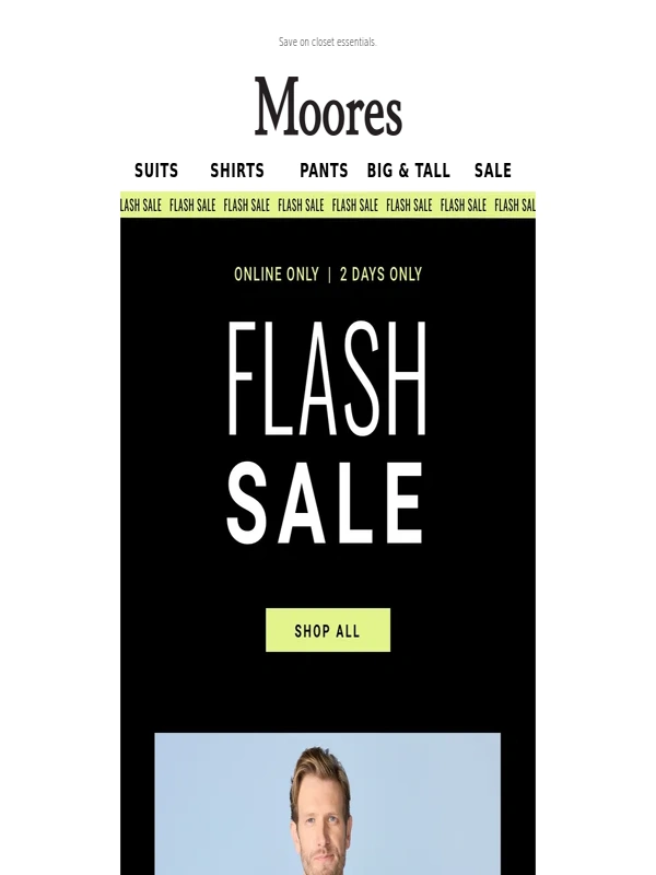 moores - FLASH SALE ENDS TODAY! 25% off dress shirts