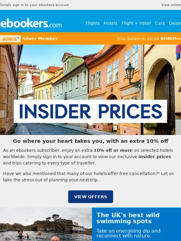 ebookers - Fancy 10% off your next trip?