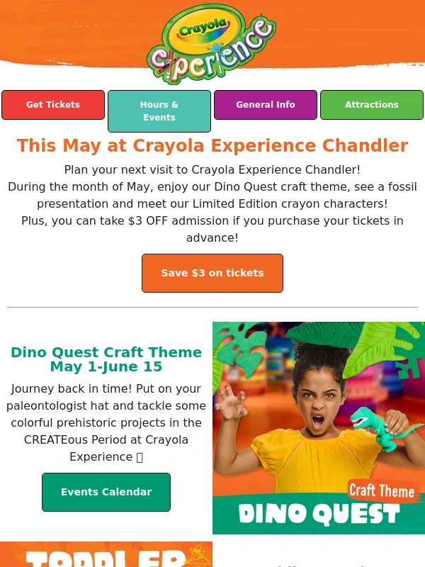 Crayola Experience - New craft theme,events coming in May