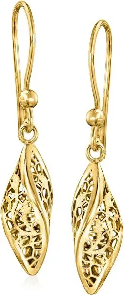 14kt Yellow Gold Twisted Lace Drop Earrings