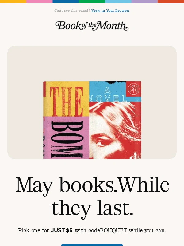 Book of the Month - FYI,May books leave soon